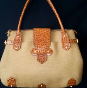 Eric Javits Large Straw Tote Bucket Handbag Purse